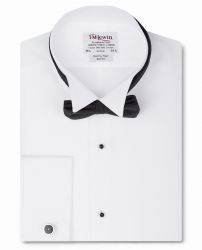 Мужская рубашка под бабочку, под смокинг белая T.M.Lewin приталенная Slim Fit (45253)
