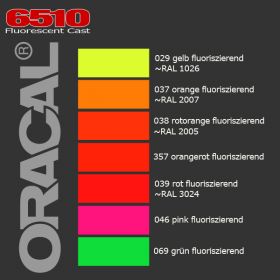 Пленка цветная ORACAL 6510-все цвета оранж, желтый, 29,39
