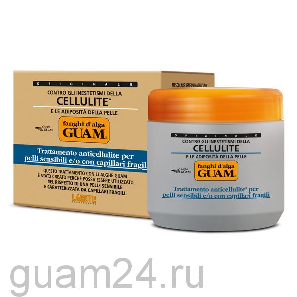 GUAM Маска антицеллюлитная для чувствительной кожи с хрупкими капиллярами  Fanghi D’alga, 500 г код (1025)