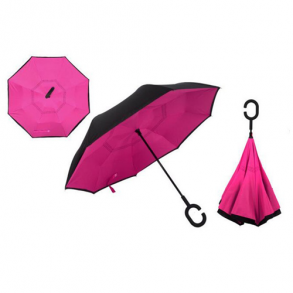 Зонт Наоборот перевертыш (розовый однотонный)