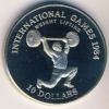 Олимпиада 1984 Тяжелая атлетика 10 долларов Либерия 1984