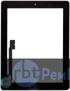Сенсорное стекло (touchscreen) для Ipad 3 черное + кнопка home
