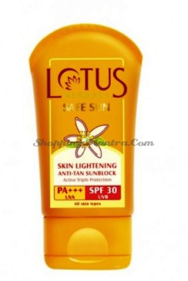Осветляющий крем против загара SPF30 Тройная защита Лотус Хербалс | Lotus Herbals Lightening Anti-Tan Cream P+++ SPF30