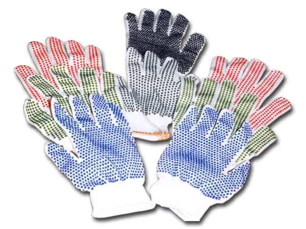 Х/б перчатки с резиновыми точками улучшенные