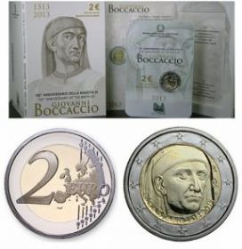 700 лет со дня рождения Джованни Боккаччо 2 евро Италия 2013 BU