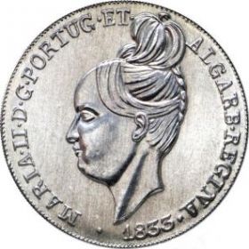 «Песа» 1833 года королевы Марии II 5 евро Португалия 2013