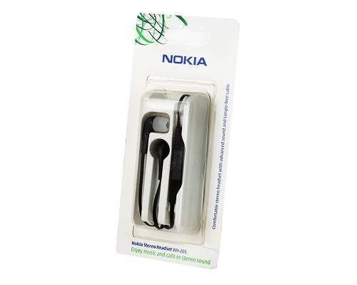 Гарнитура Nokia WH-205 (3,5 мм) + AD-52 (2,5 мм) (black) Оригинал