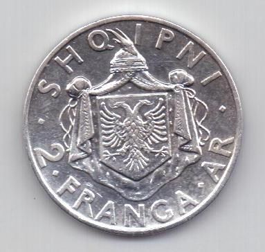 2 франка 1935 г. AUNC. Албания