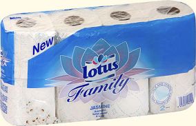 Туалетная бумага Lotus Family, 2 слоя, 8 рулонов