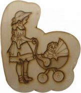 Деревянный пазл для раскраски "Девочка с коляской" (арт. М0001632) (00925)