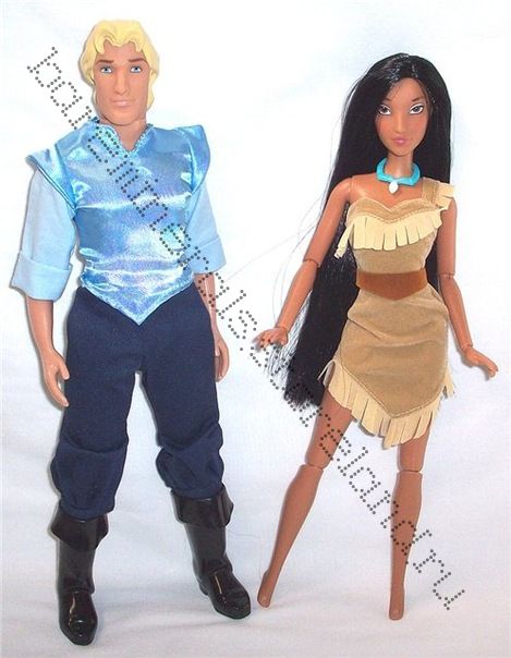 Кукла Пакахонтас и кукла Джон Смит