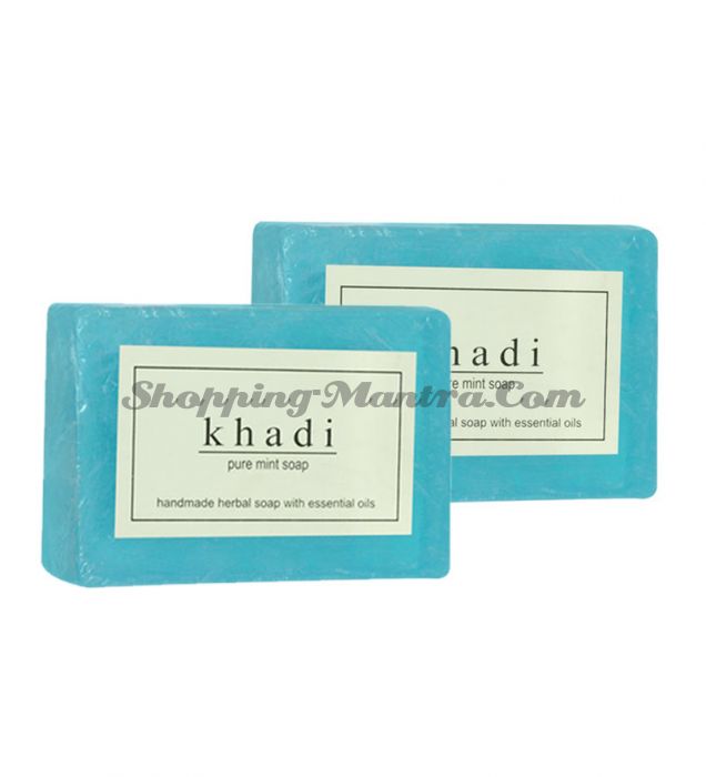 Мыло с натуральными эфирными маслами Мята (2шт.) (Khadi Herbal Mint Soap)