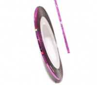 Декоративная самоклеющаяся лента (0,8 мм) №22 Цвет: розовый голограмма