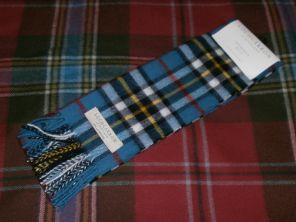шарф 100% шерсть , расцветка клан Томсон  Синий вариант Thomson Blue