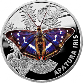 Переливница большая (Пераліўніца вялікая  (Apatura iris) 20 рублей Беларусь 2013 серебро