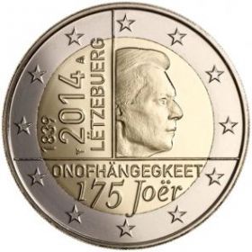 175 лет независимости Великого Герцогства Люксембург 2 евро Люксембург 2014