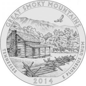 Грейт-Смоки-Национальный парк штат Теннесси 25 центов США  2014 монетный двор на выбор