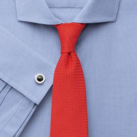 Мужская рубашка под запонки синяя Charles Tyrwhitt не мнущаяся Non Iron сильно приталенная Extra Slim Fit (RG097BLU)
