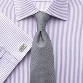 Мужская рубашка под запонки в сиреневую полоску Charles Tyrwhitt приталенная Slim Fit (FT222LLC)