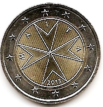2 евро  Мальта  2013  регулярная UNC