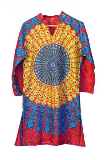 Женская длинная индийская рубашка (курта) Мандала