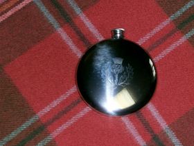 Фляга из олова (британский пьютер)- Цветок Чертополоха 180 мл -Символ Шотландии
