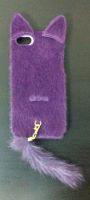 Накладка Apple iPhone 4/4S Кошка (purple)