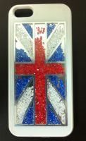 Накладка Apple iPhone 5 Британский флаг со стразами