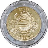 10-летие евровалюты Эстония 2 евро, 2012