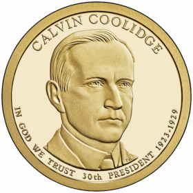 30-й президент США Калвин Кулидж (1923-1929)  1 доллар США 2014 Монетный двор на выбор