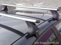 Багажник на крышу Renault Megane 3 hatchback, Атлант, аэродинамические дуги, опора Е