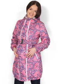 Куртка демис. 3в1 "Вуаля" розовый узор для беременных и слингоношения