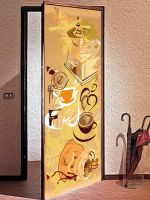 Виниловая наклейка на дверь - Кофе 1. Арабика