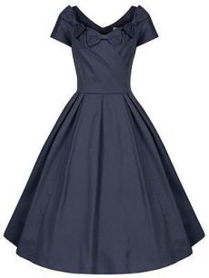 Винтажное темно-синее платье в стиле 50-х "Белина"