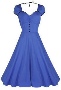 Пышное синее платье в стиле 50-х "Белла"
