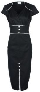 Стильное черное платье-карандаш в стиле ретро "Сесилия"