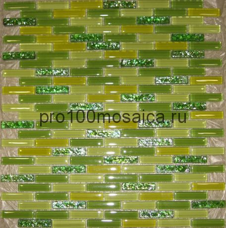 Sticks Lime. Мозаика серия GLASS, размер, мм: 260*290 (ORRO Mosaic)