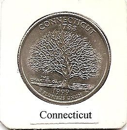 Штат Конектикут  25 центов США 1999