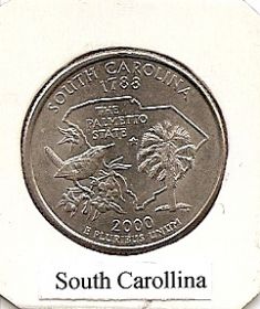 Штат Южная  Каролина 25 центов США 2000