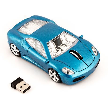 Мышь беспроводная "Машинка синяя"