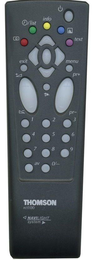 Пульт для Thomson RCT100 (TV с t/t) (32WN22E, 33MS21E, AQUA14G, AQUA14G3, AQUA14W3, AQUA14WP, AQUA14Y, BLUE3, HTM20117, HTM21117, NATURE1, ORANGE3, S2014, S2014B, S2014BC, S2014BU, S2014C, S2014G, S2014GC, S2014U)