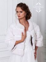 Белая свадебная шубка для невесты напрокат в аренду в Москве фото