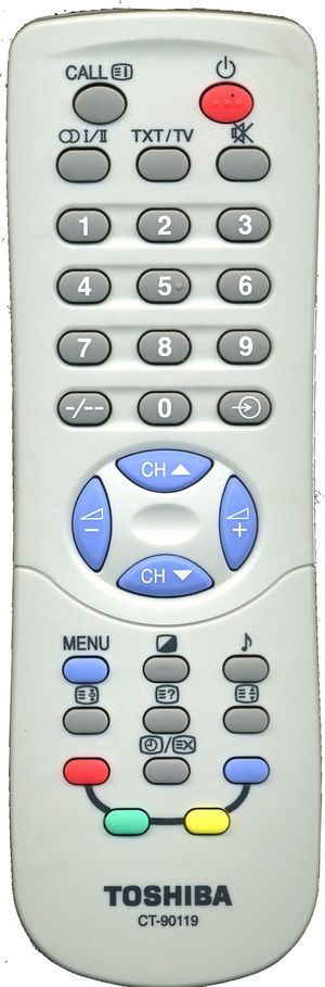 Пульт для Toshiba CT-90119 (TV, белый) (14CJ1RS, 14CV2R, 14JL7R, 20JL7R, 21CJ1RX, 21CS2RU, 21CSZ3R1X, 21CV1R, 21CVZ3R, 21CVZ7DR, 21CZ3R, 25CJZ5SR, 25SF6C, 29AZ5TR, 29CJZ5SRX, 29CVZ6DR, 29JZ5DA)