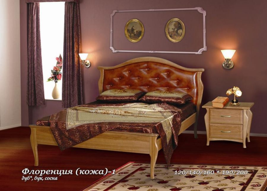 Fokin Флоренция (кожа) - 1 (сосна) кровать