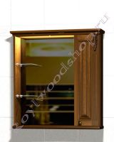 Зеркальный шкаф для ванной "Челси-2 УОРВИК-85R орех" из массива (правая дверка)