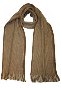 модный вязаный шотландский  шарф Zig Zag Beige Беж, плотность 7