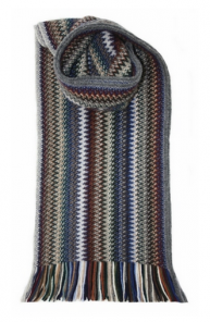 модный вязаный шотландский  шарф Zig Zag Cappuccino Зигзаг Капучино, плотность 7