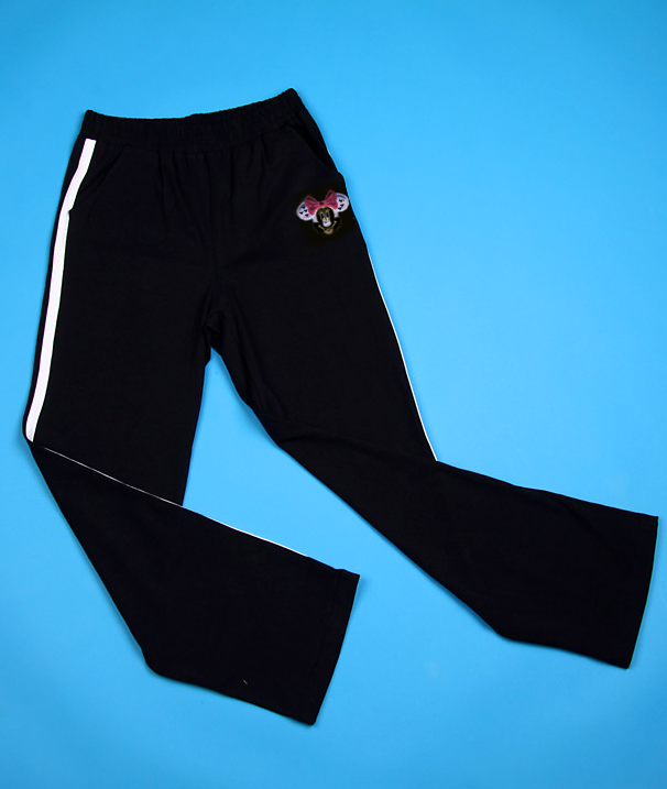 Черные теплые брюки для девочки Минни-Маус