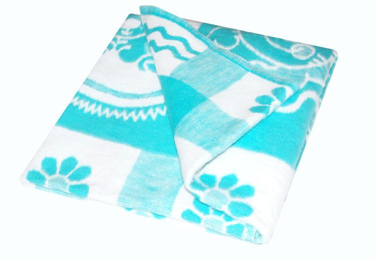 Детское байковое одеяло цвет бирюзовый