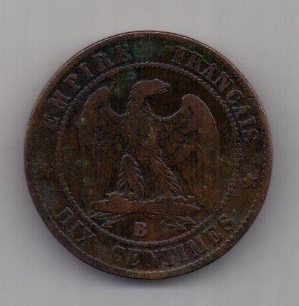 10 сантимов 1853 г. Франция